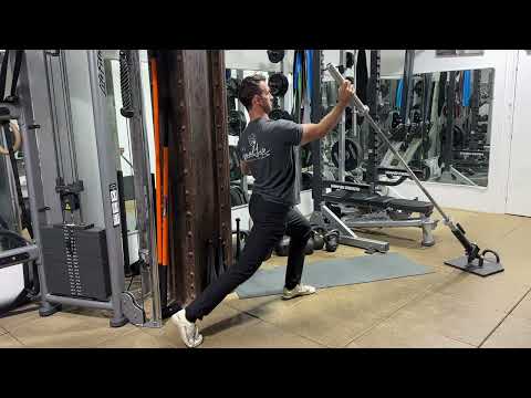 Landmine Split Stance Single Arm Overhead Press