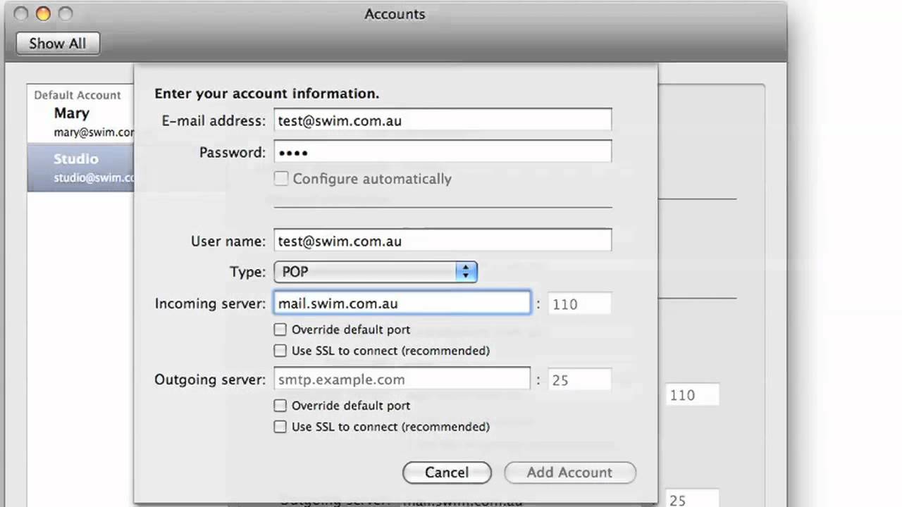 adding accounts to outlook 2011 for mac exchange server