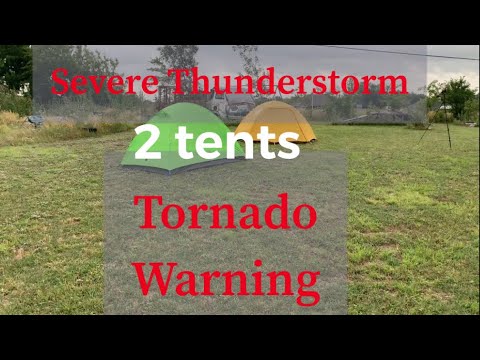 Camping in a Severe Thunderstorm and Tornado Warning - YouTube