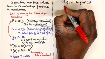 2 positive numbers whose sum is S and whose product is a maximum-Optimization problem - Calc term 1