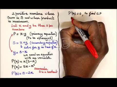 2 positive numbers whose sum is S and whose product is a maximum-Optimization problem - Calc term 1