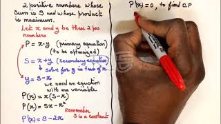 2 positive numbers whose sum is S and whose product is a maximum-Optimization problem - Calc term 1