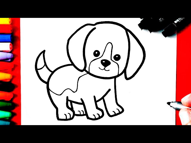 COMO Desenhar um CACHORRO malhado fofinho 