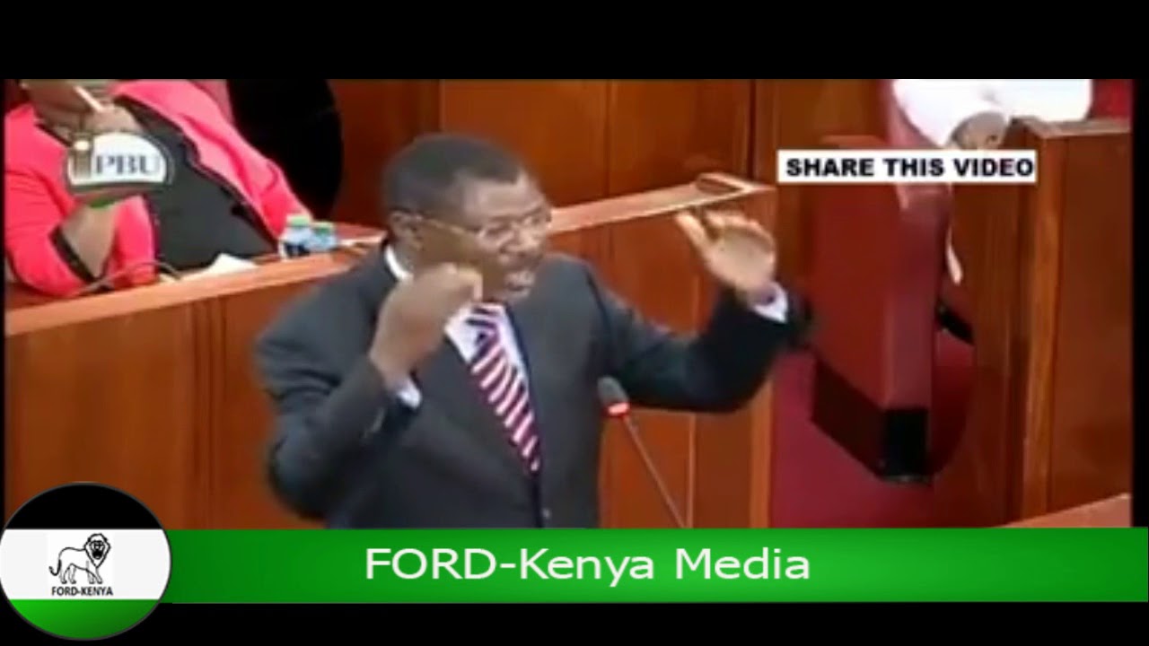 Sen.Wetangula on the floor of the senate house giving his view on the state of corruption
