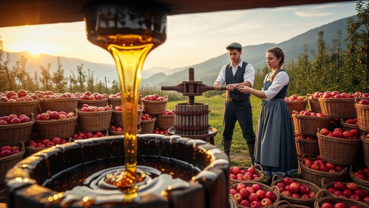 Harvesting apples, Making Apple Butter & Raising Poultry – Beautiful Alpine Countryside Life