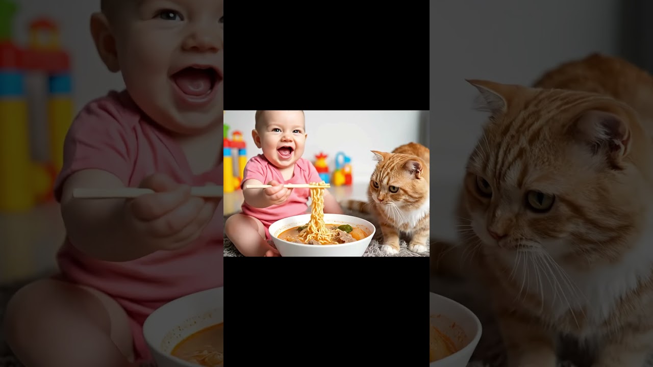 Cat Eats Dinner with Style | Relaxing Pet Video