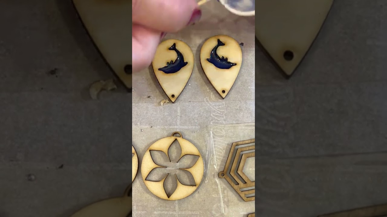Creating Resin Filled Wood earrings: part 1