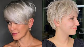 Silver Undercut Pixie Haircut Transformation 2024 | Best Pixie Haircuts Ideas | Pinterest Pixie Hair