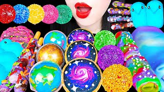 ASMR DIY GALAXY DESSERTS 직접 만든 갤럭시 먹는 수건 우주 스낵 GALAXY EDIBLE TOWEL, COOKIE, KOHAKUTO EATING MUKBANG