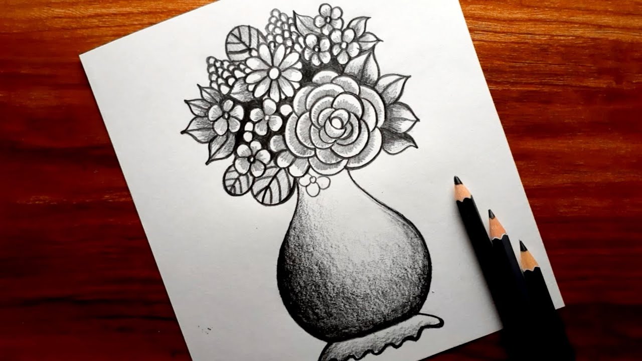 Sakura Border, Contour drawing, doodle, twig, vase, Pencil, Sketch, Art  museum, flowerpot, plant Stem | Anyrgb