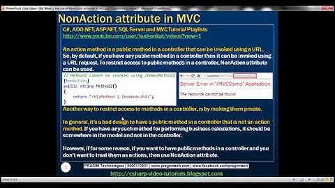 Part 68   What is the use of NonAction attribute in mvc