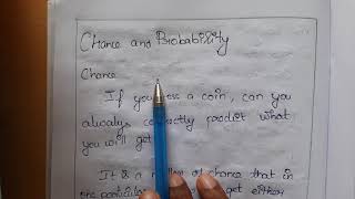 Class 7 chapter 3 Data Handling- Chance and Probability