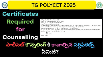 TG Polycet 2025| Certificates requied for Counselling |TG Polycet 2025 Required Documents|Counselng