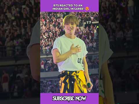 Indian Girl Wore a Saree at BTS Concert... BTS Reaction! 😳 #short #bts