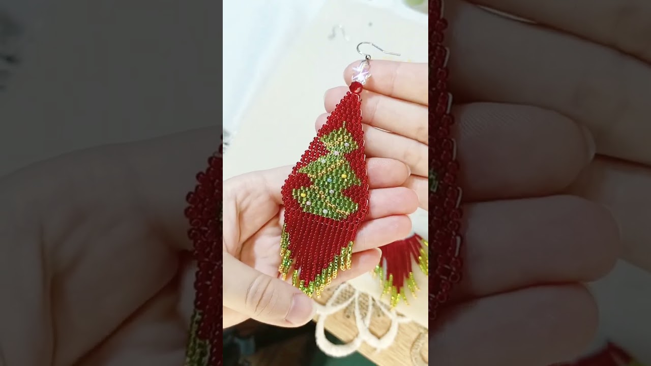 Мастер класс 💫 Серьги в технике ленивого кирпичного плетения