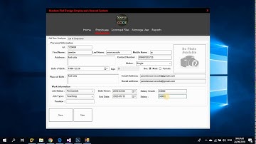 Flat Modern Design Employees Record System in VB.NET with Full Sourcecode | Free to Download