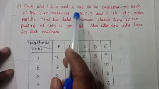 n jobs m machines # sequencing problem # OR