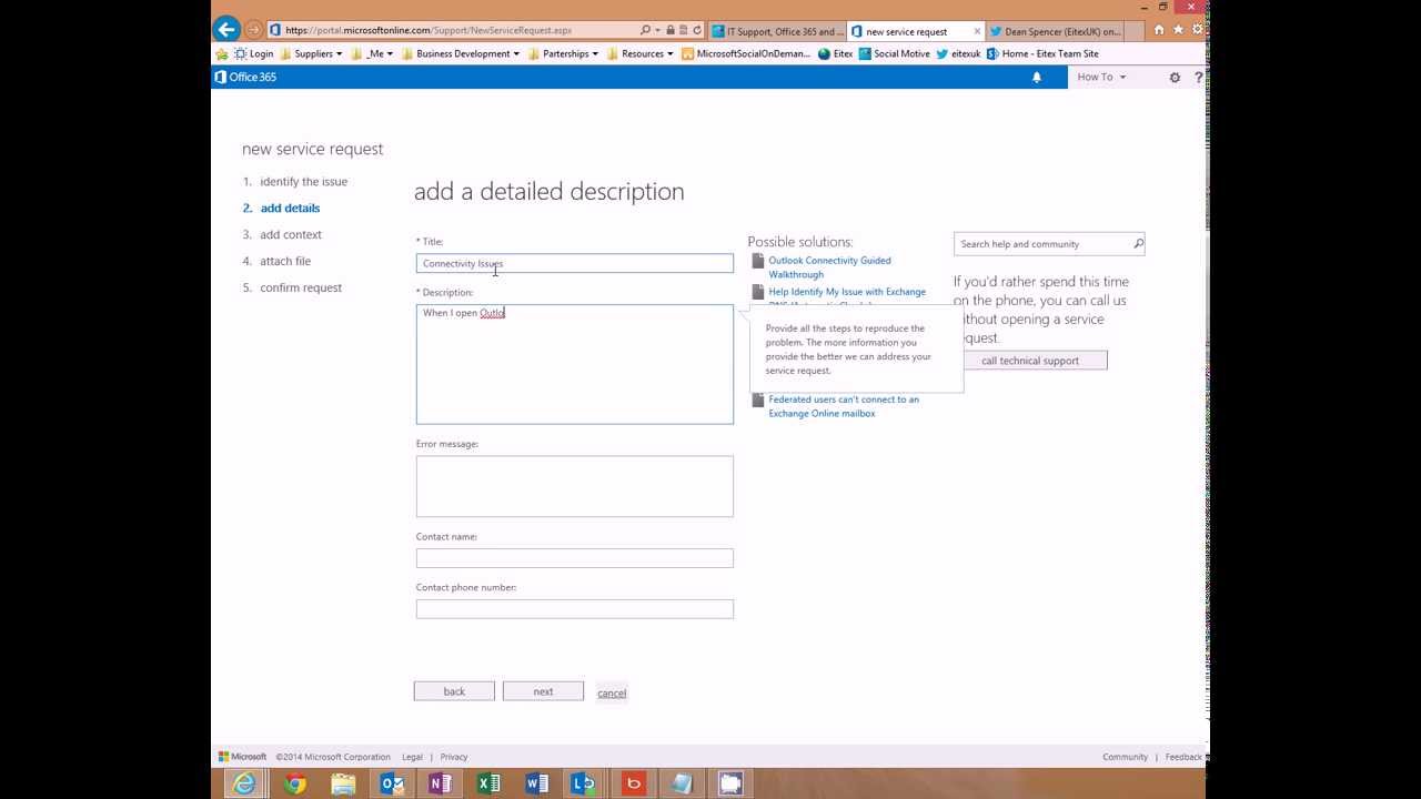 Office 365 - How to Raise a Support Request with Microsoft