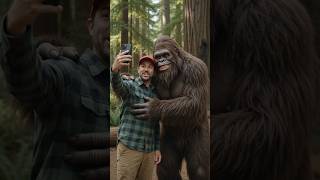Bigfoot signing autographs and posing for pictures