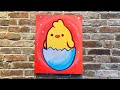 Easy easter chick painting tutorial for beginners