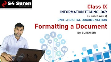 CH-6 FORMATTING A DOCUMENT ​| UNIT–3: DIGITAL DOCUMENTATION | CLASS:  IX IT (402)