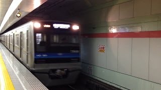 北総7500形7501F普通印旛日本医大行き 都営浅草線人形町駅入線