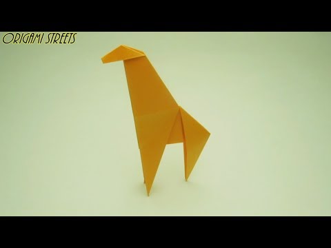 Giraffe out of paper origami