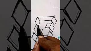 Easy 3d Drawing Trick design #shorts