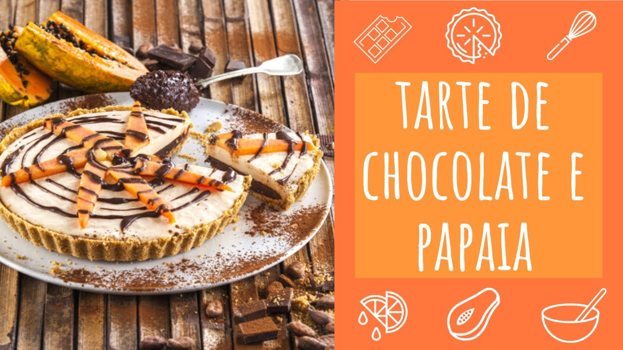 Tarte de chocolate e papaia (receita fresca)