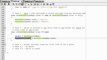 How to Create A Hash Table Project in C++ , Part 16 , Remove Item Function , Case 2
