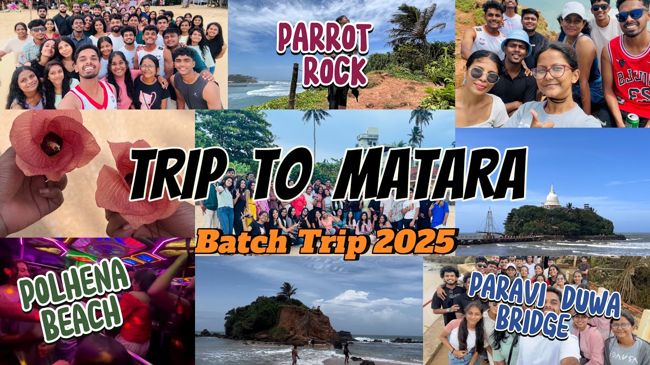 අපේ Batch Trip එක | පැය 24ක්!? | මාතර | පරවි දූපත | Parrot Rock | පොල්හේන Beach ☀️🌊🏝️🦈🪸🐚🩵