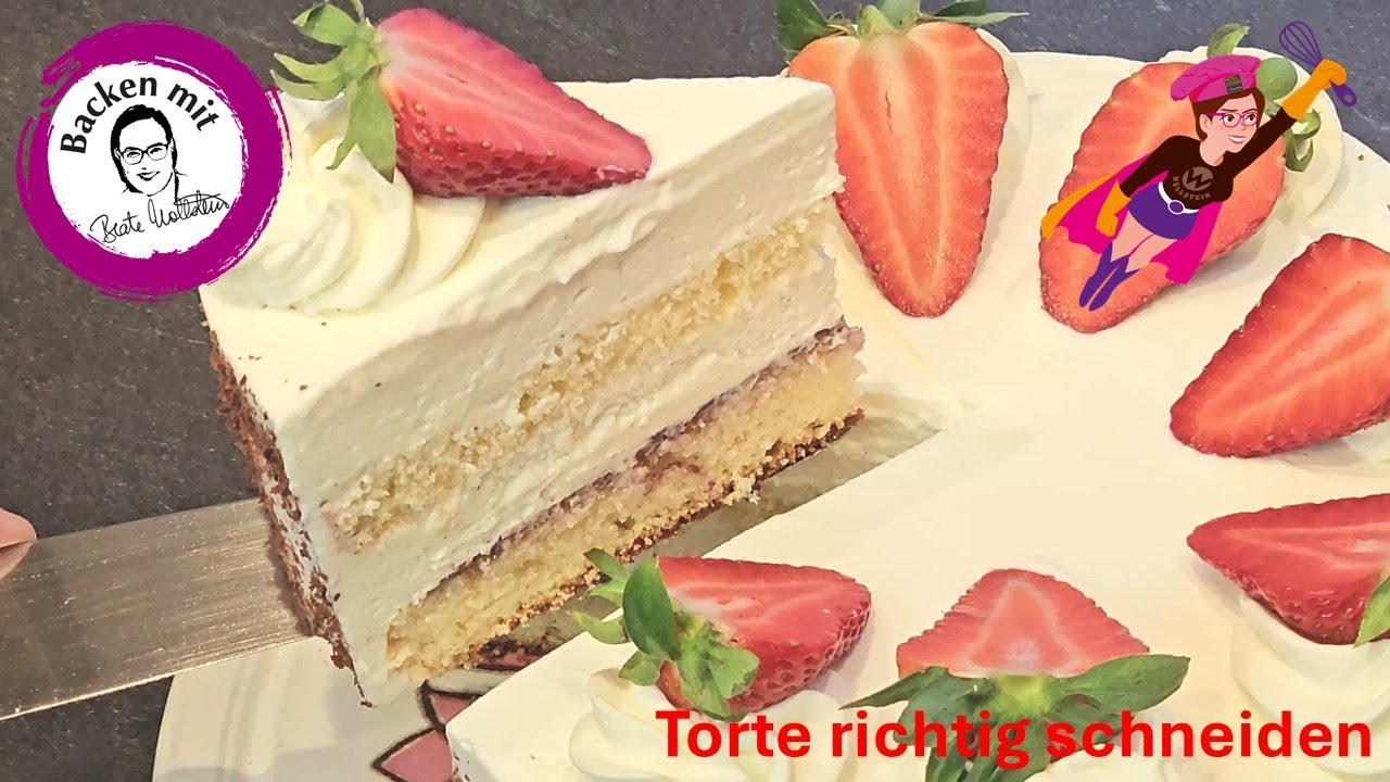 Torte schneiden / Profi-Pâtissière und Backengel Beate Wöllstein zeigt ihre Profi-Tipps