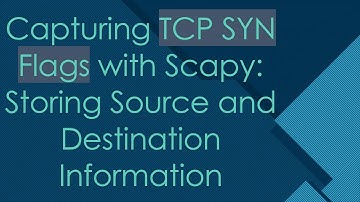 Capturing TCP SYN Flags with Scapy: Storing Source and Destination Information
