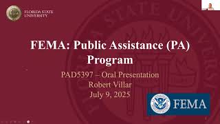 FEMA'S Public Assistance  (PA) Program Overview