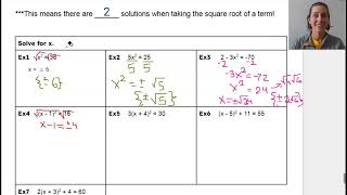 Square Root Property Notes
