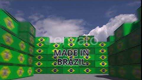 Many Containers with MADE IN BRAZIL Text and Flags | Motion Graphics - Envato elements