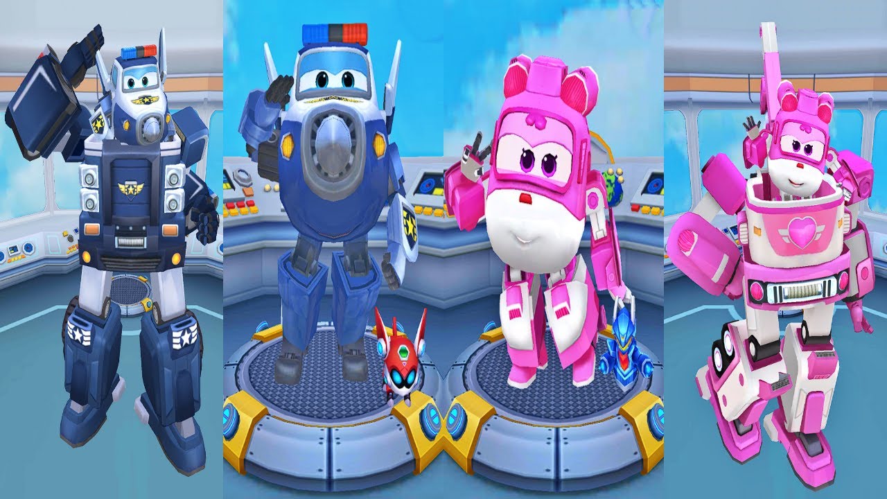 Super Wings Jett Run - Paul vs Dizzy Robot Transformations Battle - All ...