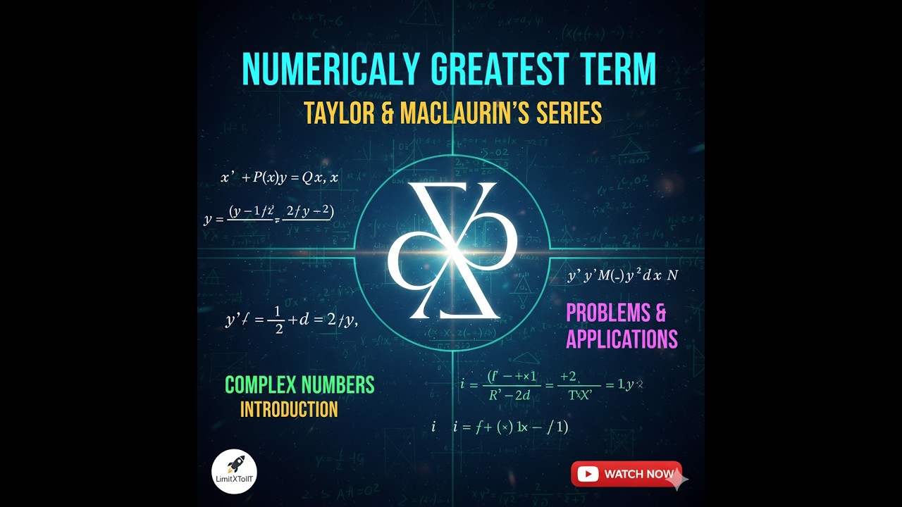 Numerically greatest term, Taylor and Maclaurin's  series and introduction to complex numbers