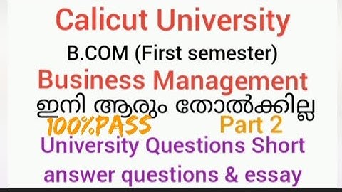 University Questions               B.COM first semester         Business Management