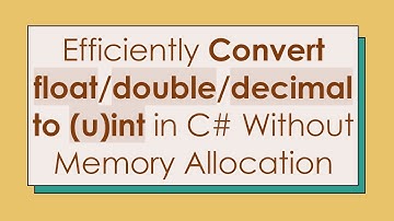Efficiently Convert float/double/decimal to (u)int in C#  Without Memory Allocation