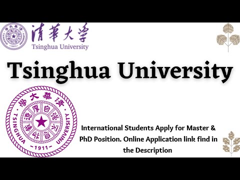 Tsinghua University Master+PhD and Postdoctoral Programs for International Students
