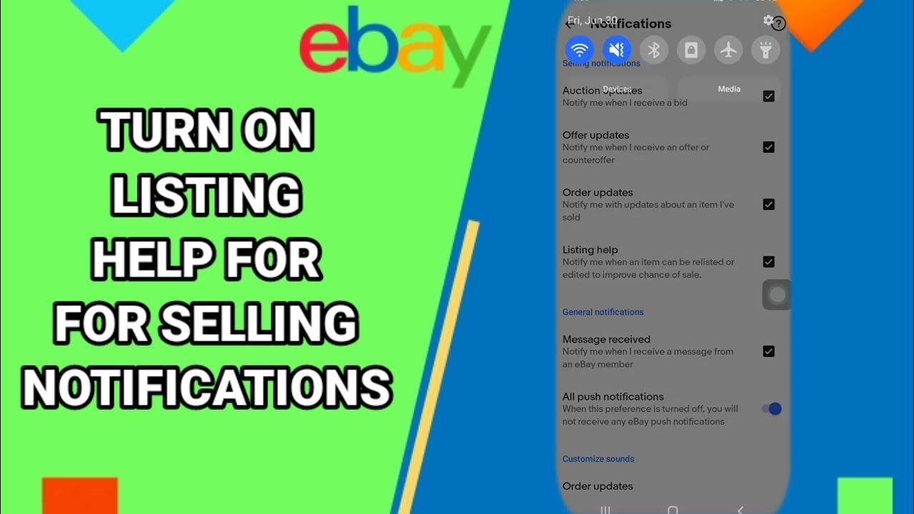 How To Turn On Listing Help For Selling Notifications On Ebay App YouTube