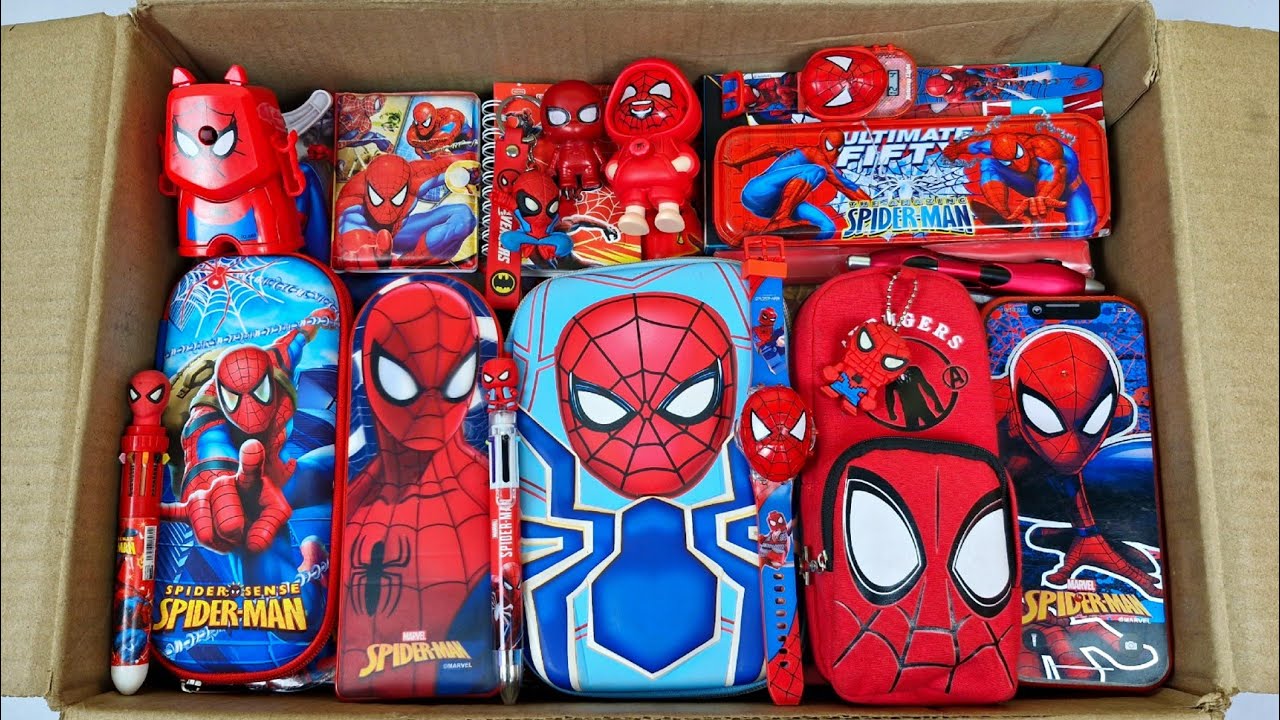 SPIDERMAN Stationery collection❤️Geometry, Colors, Pen, Sharpener, Keychain, PencilBox, Lunchbox etc