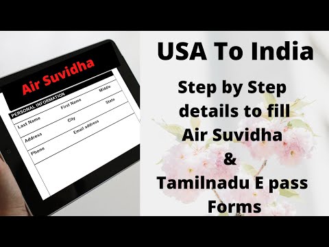 USA to India |Forms fill செய்வது எப்படி?| Air Suvidha |Tamil Nadu E Pass |Step by Step details|தமிழ்