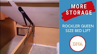 MORE RV STORAGE | Bed Platform Lift installed in camper