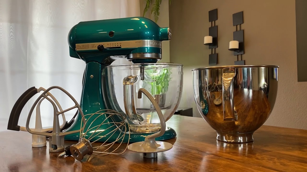 KitchenAid 5-Quart Stand Mixer Glass Bowl Ocean Drive 