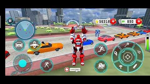 Robot game; NYPD police robot car transform game android gameplay video.