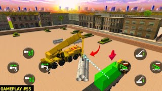 Crane Parking & Pipe Loading Challenge | City Road Construction Game  screenshot 2