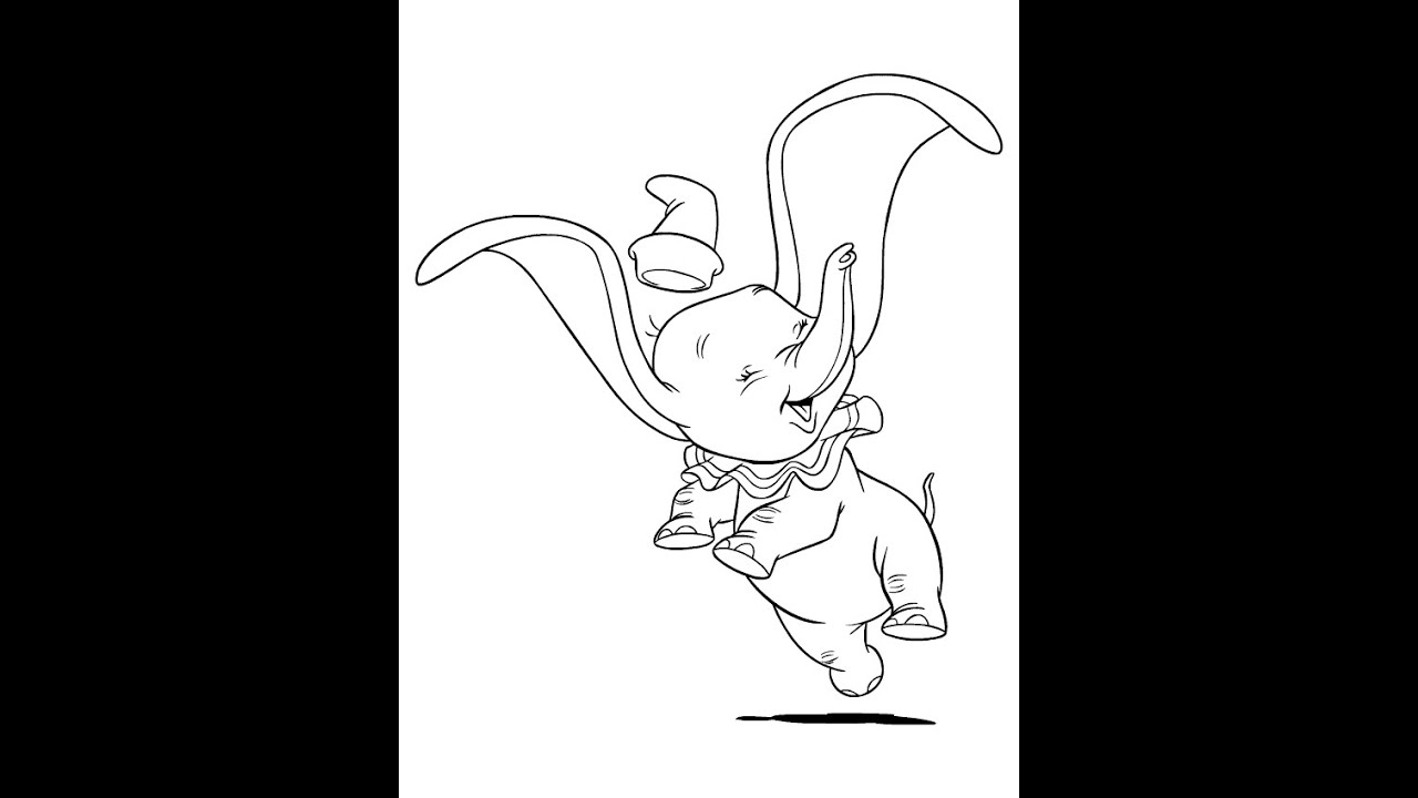 How to draw Dumbo the Elephant Easy Drawing Step by