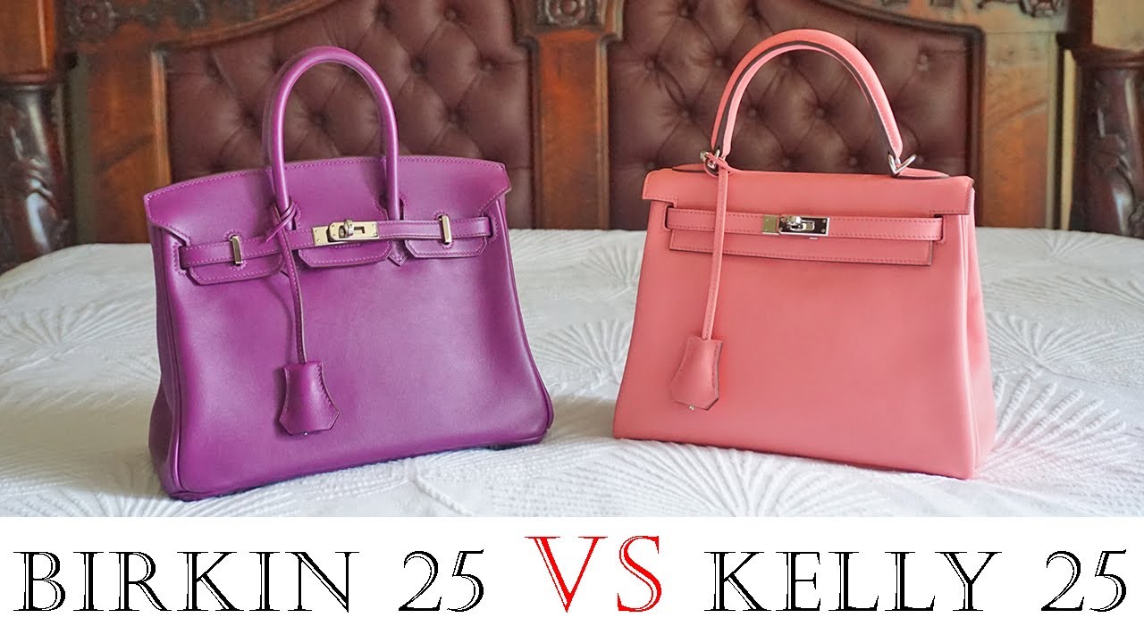 Hermes Birkin 25 VS Kelly 25 DETAILED REVIEW - what fits inside, bag  weight, mod shots, quality etc! 